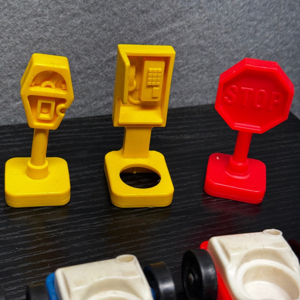 Fisher-Price Little People Vintage 1980s Vehicle & Accessory Lot Fire Truck Taxi - Picture 5 of 16